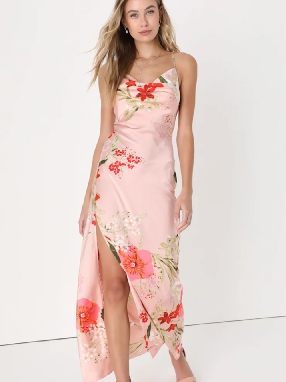 IF BY SEA LA Floral Wrap Midi Summer Dress Sz S